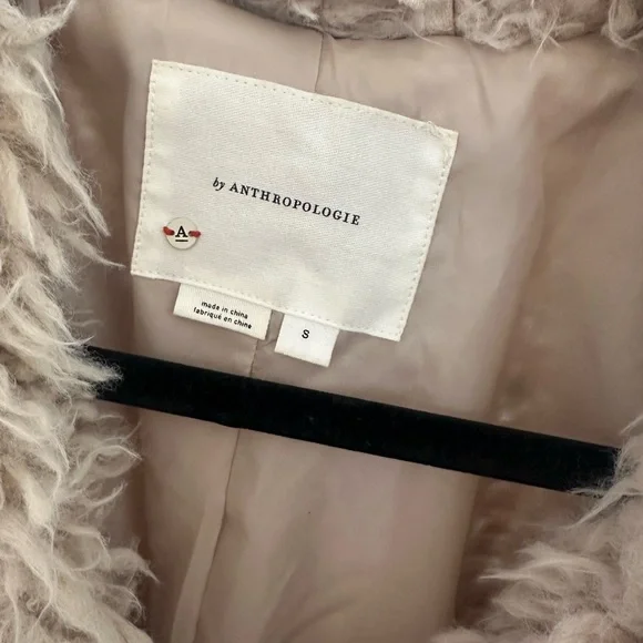 Anthropologie Women's Beige Faux Shearling Jacket - Picture 2 of 7